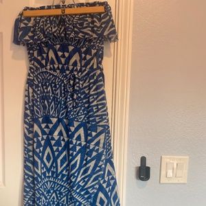 Anthropologie Sweet Pea Ruffled Azul dress
